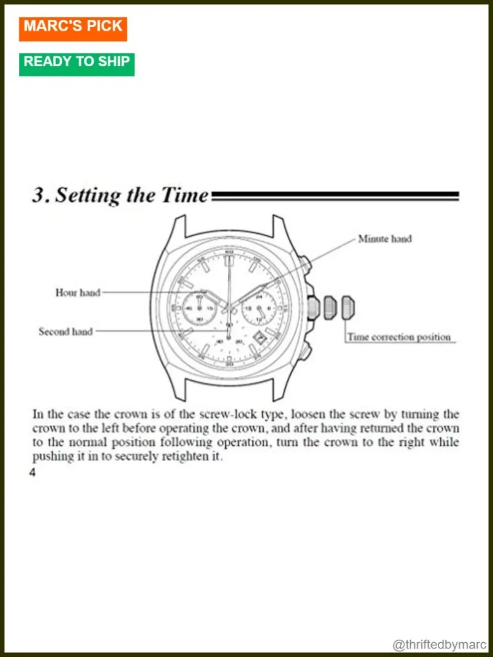 39mm Stainless Steel Mens Watch with Chronograph and Date Window